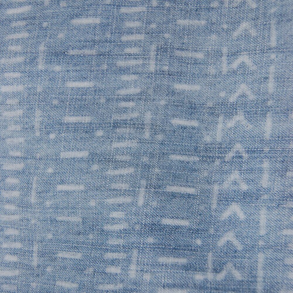 Carbon 2 Cobalt Patterned Split-Back Chambray Shi… - image 6